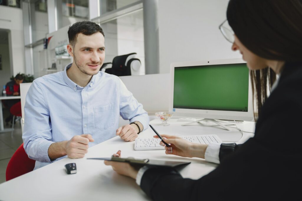 A job interview setting