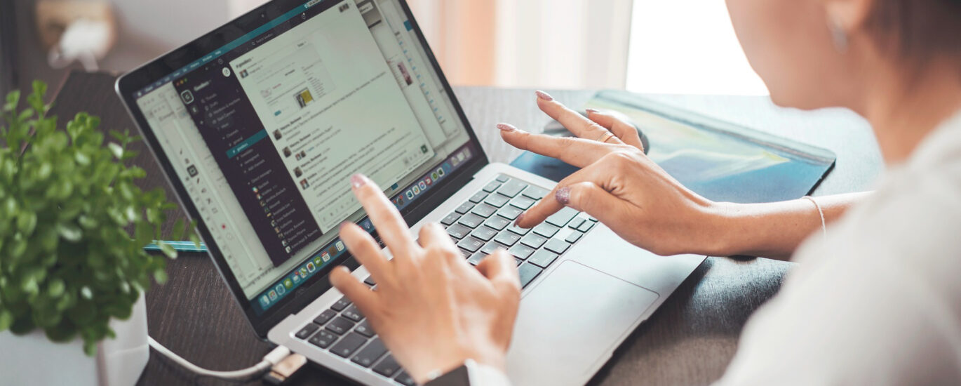 A girl working with her laptop